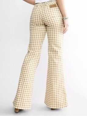 Wrangler Wanderer 622 Gingham High Rise Flare Jeans